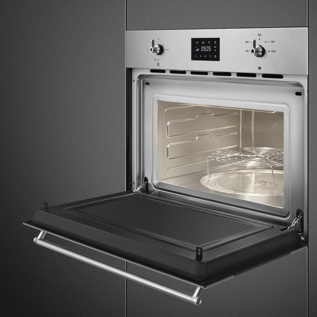 Smeg 1.3 Cu. Ft. Fingerprint-Proof Stainless Steel Built In Microwave-1