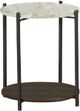 Coaster® Noemie White Accent Table with Brown Shelve and Gunmetal Metal Frame -0