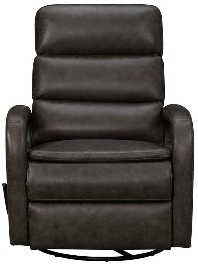 BarcaLounger® Nick Ryegate Gray Leather Manual Swivel Glider Recliner-3