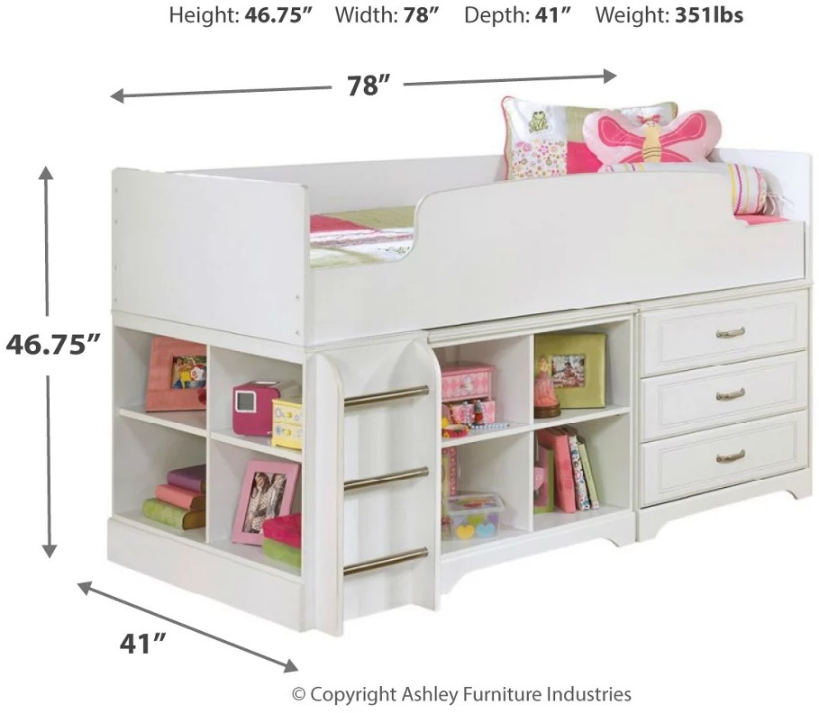 luluさま Signature Design by Ashley® Lulu White Youth Twin Loft Bed