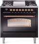 Ilve® Nostalgie II Series 36" Glossy Black Pro Style Dual Fuel Range-0