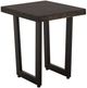 International Furniture Direct Raramuri Stained Dark Chairside Table with Black Base-0