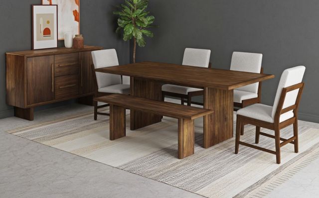 Elements International Brisbane Beige/Brown Dining Side Chair-1