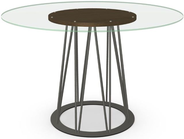 Amisco Customizable Calypso Flat Edge Glass Top Round Dining Table -3