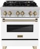 ZLINE Autograph Edition Legacy 30" Satin Stainless Steel Pro-Style Dual Fuel Range with Electric Convection Oven and White Matte Door-0