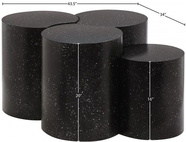 Meridian Furniture Dimple 4-Piece Black Modular Nesting Coffee Table Set-2