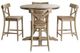 Elements International Callista 5-Piece Natural Round Counter Dining Table Set-0