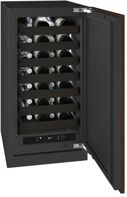 U-Line® Seamless Collection 18" 3.5 Cu. Ft. Panel Ready Wine Refrigerator with Solid Door-3