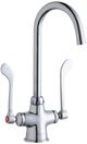 Elkay Chrome Single Hole Concealed Deck Laminar Flow Faucet with 5" Gooseneck Spout and 6" Wristblade Handles-0