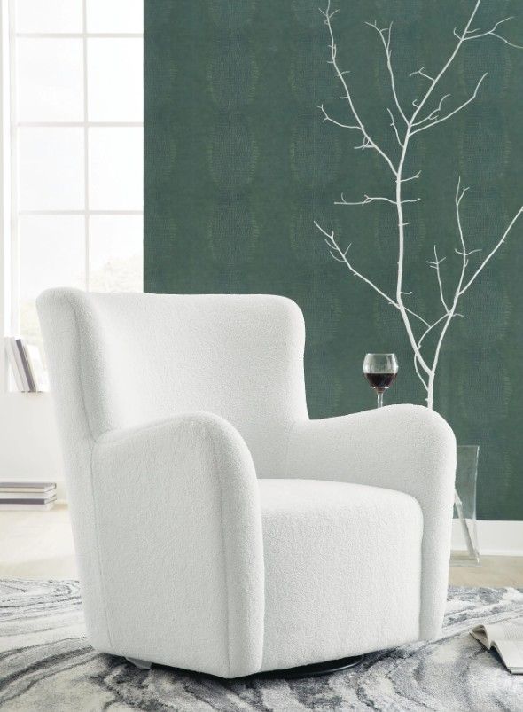 Signature Design by Ashley® Rowenburg Cream Swivel Glider Accent Chair-1
