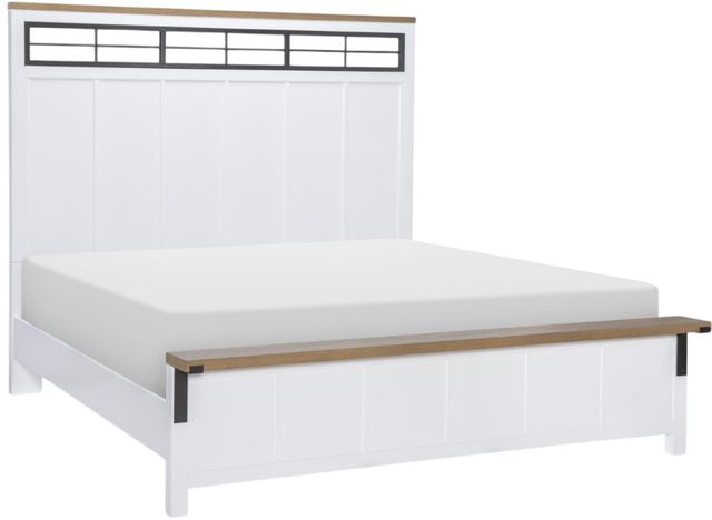 Legacy Classic Franklin Natural White Queen Window Panel Bed with Footboard Bench-0