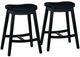 Linon Cappy 2-Piece Black Upholstered Counter Stool Set-0