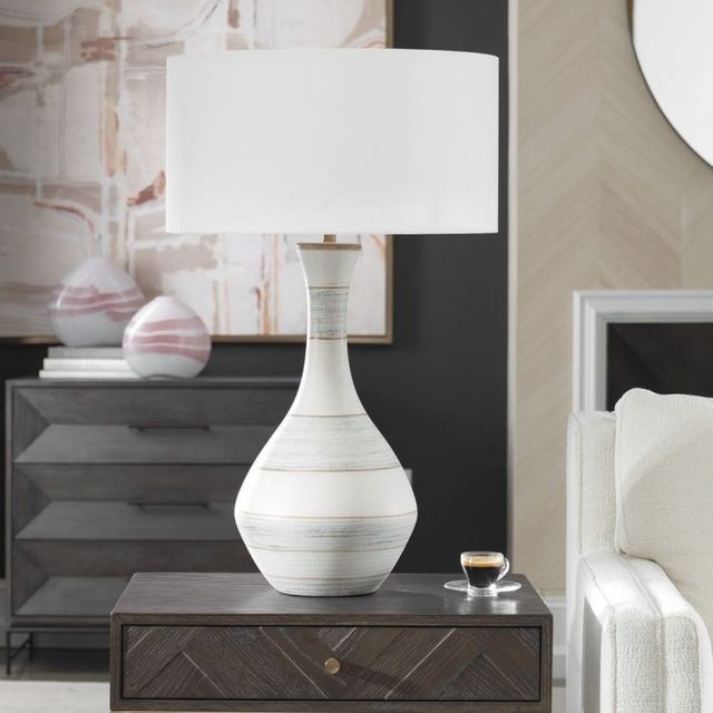 Uttermost® Potter Blue/Ivory/Tan Striped Table Lamp-1