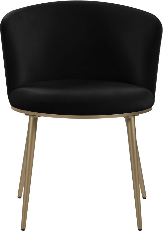 Meridian Furniture Skylar Black/Gold Velvet Dining Chair-2