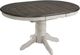 TEI Vintage Estates Antique White/Dark Knotty Oak Pedestal Dining Table with 15" Butterfly Leaf-0