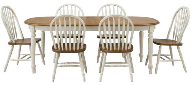 Liberty Furniture Carolina Crossing 7-Piece Antique Honey/White Dining Table Set-0