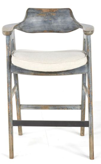 Nest Home Collections Wagner Distressed Blue/Sand Bar Stool-1