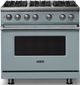 Viking® 5 Series 36" Novembery Sky Pro Style Gas (LP) Range with Polished Chrome Trim-0