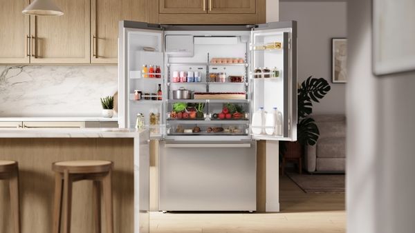 36 inch refrigerator in modern kitchen