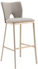 VIG Furniture Modrest Burton 2-Piece Antique Brass/Greige Glam Bar Stool Set-1