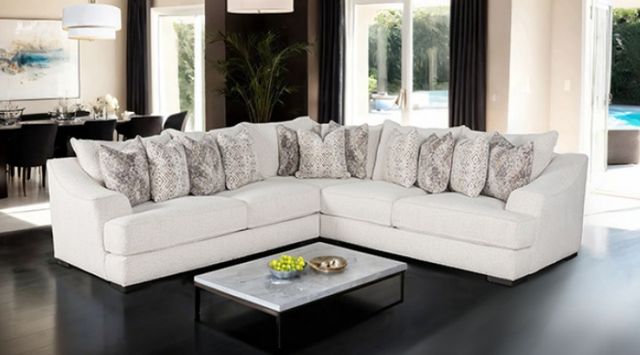 Furniture of America® Moorpark 3-Piece Off-White L-Shape Sectional-1