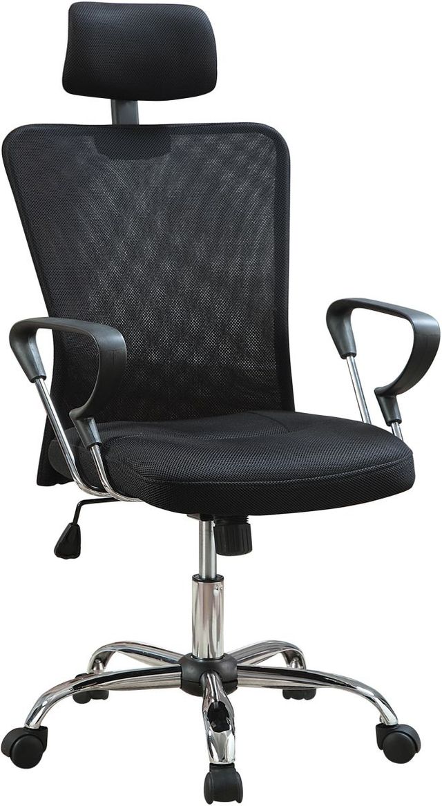 Coaster® Stark Black/Chrome Mesh Back Office Cair Mid Tenn