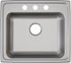 Elkay Lustertone® Classic Lustrous Satin 22" x 19-1/2" x 5" 3-Hole Single Bowl Drop-In ADA Sink-1