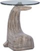 Powell® Wally The Whale Glass Top Side Table with Driftwood Base-0