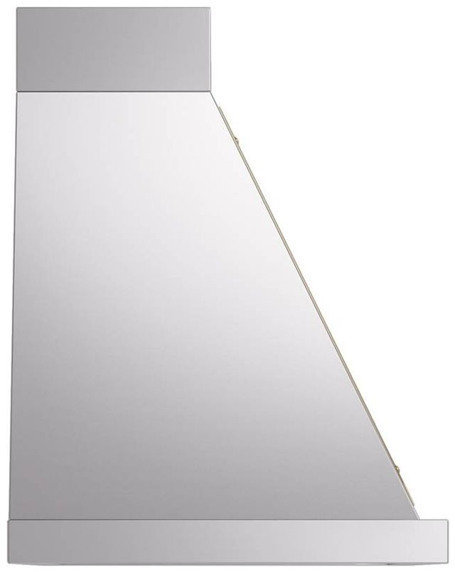Ilve® Nostalgie II Noblesse 36" Stainless Steel Wall Mounted Range Hood with Brass Trim-2