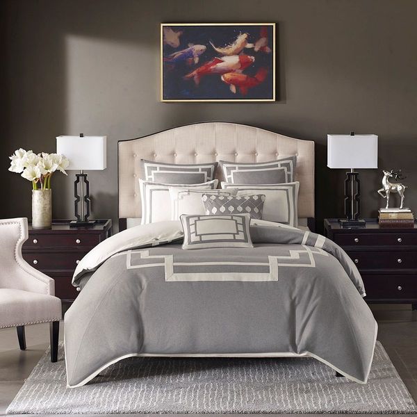 Olliix by Madison Park Signature Grey Queen Savoy Comforter Set ...