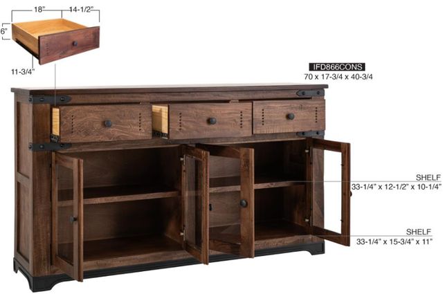 International Furniture Direct Parota Brown Console-2