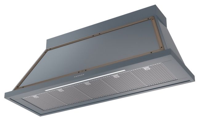 Ilve® Nostalgie II Noblesse 60'' Blue Gray Wall Mounted Range Hood with Burnished Trim-1