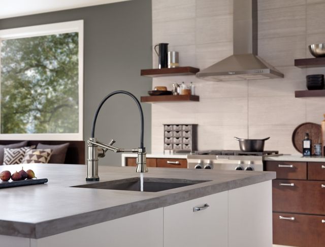 Brizo Artesso® Brilliance® Stainless Single Handle Articulating Kitchen Faucet with SmartTouch® Technology-3