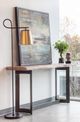 Moe's Home Collection Bent Smoked Console Table with Black Metal Trestle Base-4