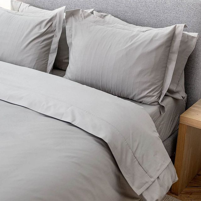Hush Cotton Sateen 3-Piece Grey Queen Duvet Cover Set-0