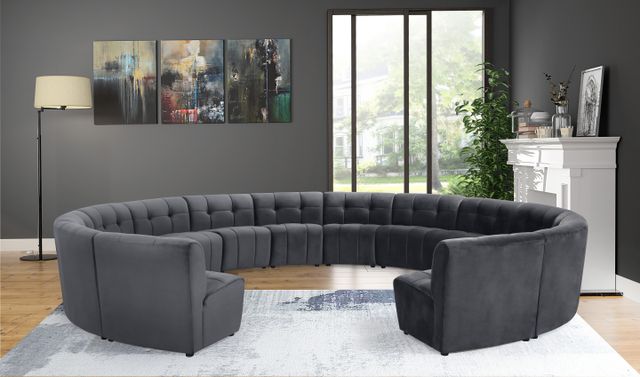 Meridian Furniture Limitless 14-Piece Grey Velvet Modular Sectional-1