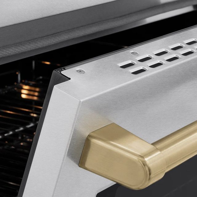 ZLINE Autograph Edition Paramount 36" Satin Stainless Steel Pro Style Induction Range with Champagne Bronze Accents-3