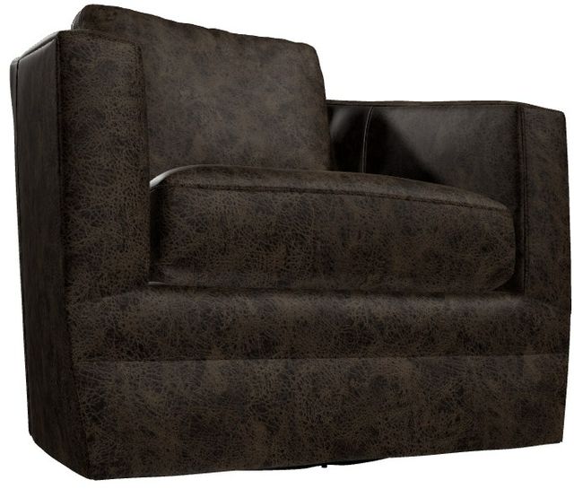Craftmaster® Customizable CM Leather Barrel Back Swivel Glider Chair-1