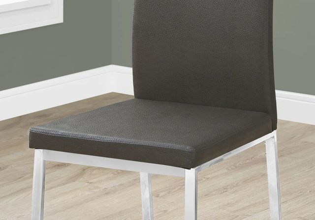 Monarch Specialties Inc. 2-Piece Chrome/Grey Side Chair Set with Metal Bases-3