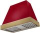 AGA Euclid 36" Piccadilly Red Wall Mounted Range Hood  with Antique Brass Trim-0
