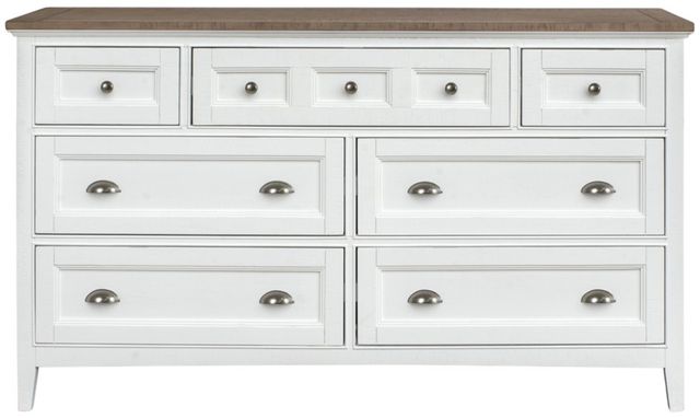 Magnussen Home® Heron Cove Chalk White/Dovetail Gray Dresser and Mirror-2