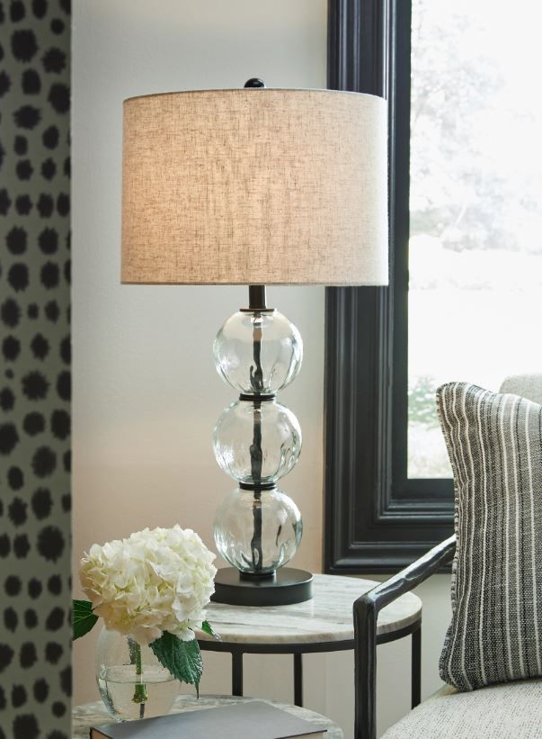 Signature Design by Ashley® Airbal 2-Piece Black/Clear Table Lamp Set-4
