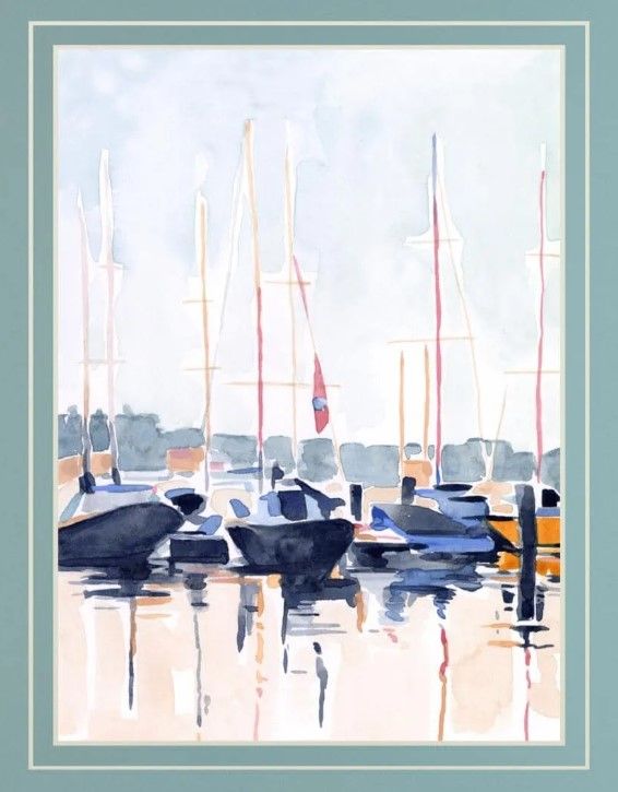 Classy Art Watercolor Boat Club II By Emma Scarvey Wall Art-1