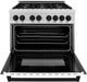 ZLINE Autograph Edition Legacy 36" Satin Stainless Steel Pro Style Dual Fuel Range with White Matte Door and Matte Black Accents-1