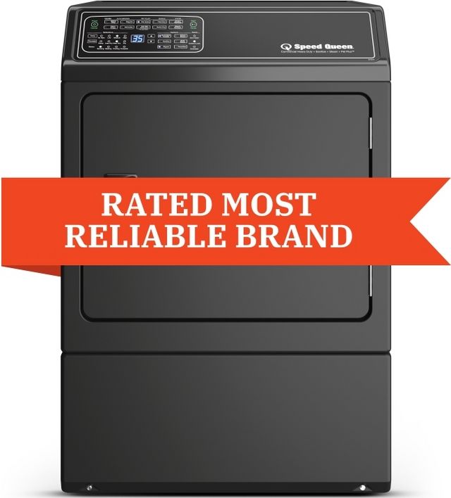 Speed Queen® DF7 7.0 Cu. Ft. Matte Black Front Load Electric Dryer-1