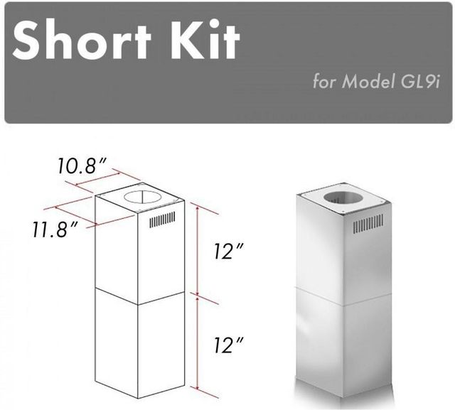 ZLINE 2 Piece 12" Stainless Steel Island Hood Extension Kit-1
