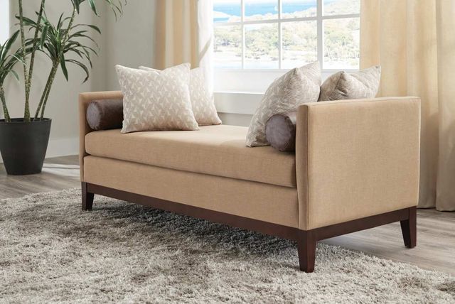 Coaster® Amber And Brown Upholstered Wooden Legs Bench-2