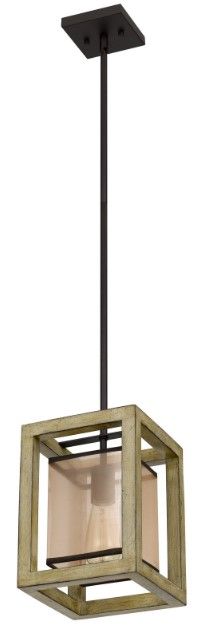 Cal® Lighting & Accessories Palencia Distressed Oak Pendant-0