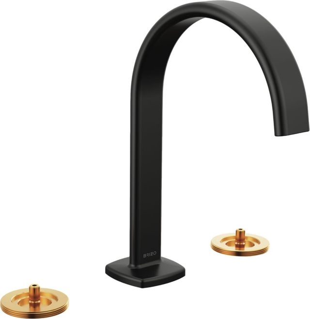 Brizo Allaria® Matte Black Widespread Lavatory Faucet with Arc Spout-0
