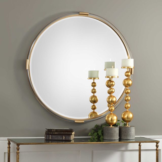 Uttermost® Mackai Gold Round Mirror-1